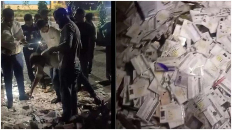 নারায়ণগঞ্জে ৫ বস্তা এনআইডি ও পোলিং অফিসারের কার্ডসহ সিল উদ্ধার